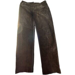 Mitchies Matchings Womens XL Original Suede Pants Straight Leg Brown Casual